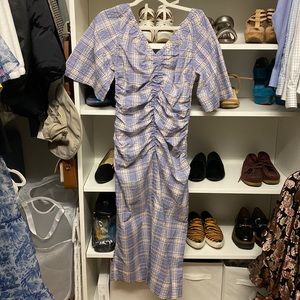 Ganni purple gingham dress, size M / 38